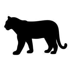 Silhouette of a Walking Mountain Lion, transparent . Providing a Simple and Bold Design on
