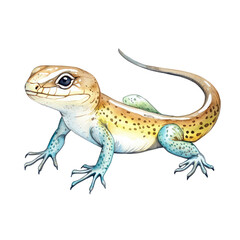 Naklejka premium Detailed Illustration of a Brown Isolated Skink with Unique Patterns and Features