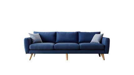 Fototapeta premium Classic navy blue sofa png upholstered couch png timeless design png transparent background image