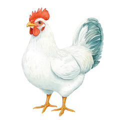 Fototapeta premium Realistic Isolated Chicken Illustration with Detailed Feathers and Vibrant Colors