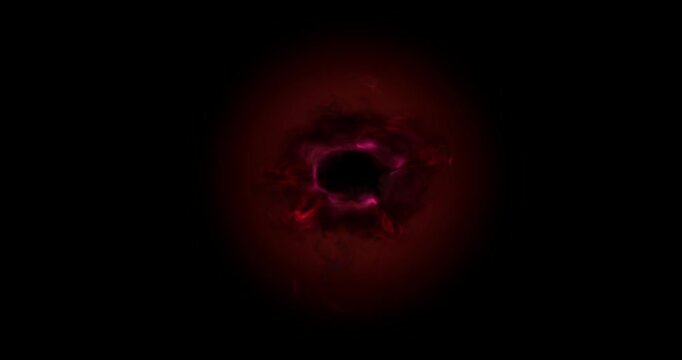 red energy teleport effect on black background