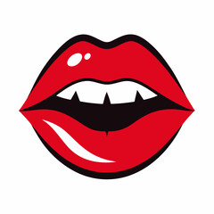 Vintage Punk Lips Vector – Bold Retro Grunge Lip Art for Edgy Designs