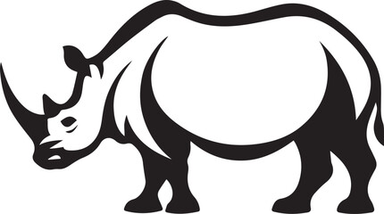 Obraz premium rhino logo design silhouette style vector minimal vector art illustration on a white background 