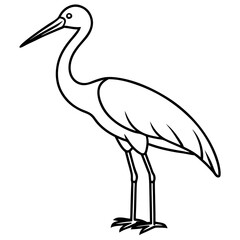 Minimalist Stork Line Art