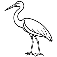 Minimalist Stork Line Art