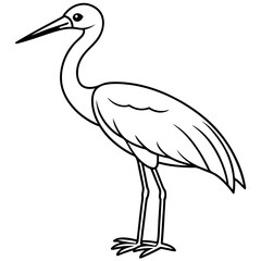 Obraz premium Minimalist Stork Line Art