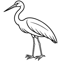 Minimalist Stork Line Art
