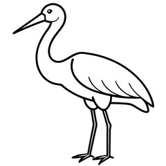 Minimalist Stork Line Art