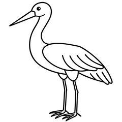 Minimalist Stork Line Art