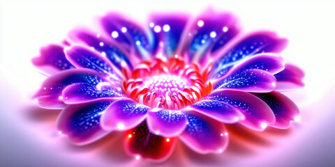 Obraz premium vibrant purple flower with intricate petals and luminous center radiates beauty and elegance