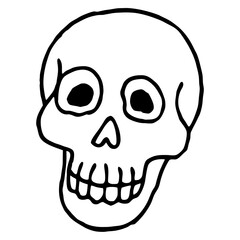 Fototapeta premium crayon-skull-doodle vector