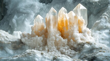 Ivory shards protrude from a glacier of solidified mercury