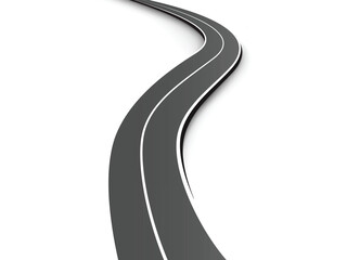 Horizontal asphalt road template. Winding road vector illustration. Seamless highway marking Isolated on background.  