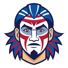 American face paint set vector design clipart on white background