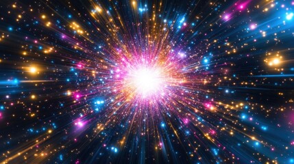 Naklejka premium Cosmic Explosion in Space