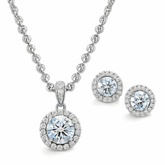 diamond necklace and earrings set