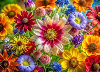Fototapeta premium Basque Country Flowers, Wild Blooms, Floral Art