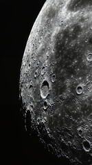 Space photography of the surface of the moon
