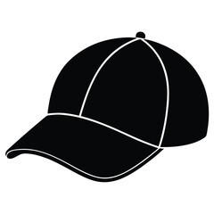 baseball cap silhouette isolated on white background