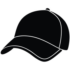 baseball cap silhouette isolated on white background