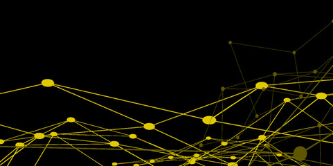 Abstract connecting dots and lines with geometric background. Geometric plexus structure cybernetic concept. Internet connection network high digital technology with connecting points and lines.