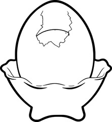 Cracked Egg Yolk in a Small White Dish