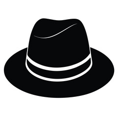 Black hat silhouette isolated on white background