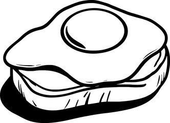 Fried Egg on Toast A Simple Breakfast Illustration