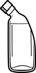 Line Drawing Of A Tilted Bottle With A Cap