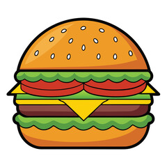 American hamburgers set vector design clipart on white background