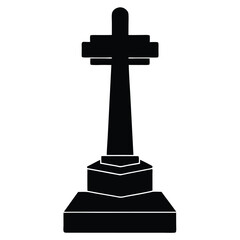 Cross Layered Pedestal silhouette vector isolated on white background