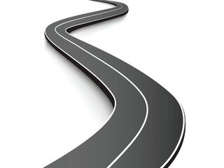 Horizontal asphalt road template. Winding road vector illustration. Seamless highway marking Isolated on background.  