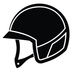 protective helmet silhouette isolated on white background