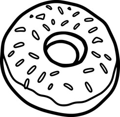 Delicious Sprinkled Donut A Simple Line Drawing