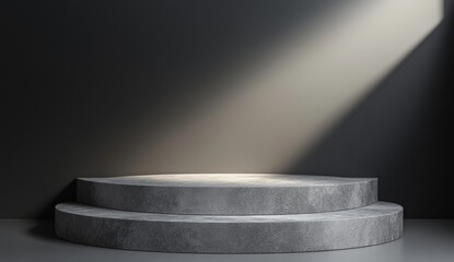 Modern concrete podium display