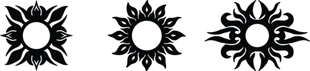 Tribal Sun Designs: Circular Mandala Frames for Art Projects