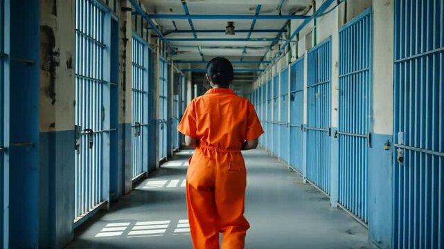 Woman prisoner in a women's prison.