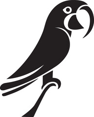 parrot logo design silhouette style vector minimal vector art illustration on a white background
