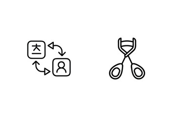 Flat Vector Icon Of Skill Transfer And Eyelash Curler On White Background