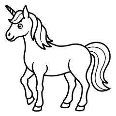 Minimalist Unicorn Line Art Vector