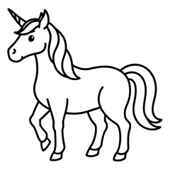 Obraz premium Minimalist Unicorn Line Art Vector