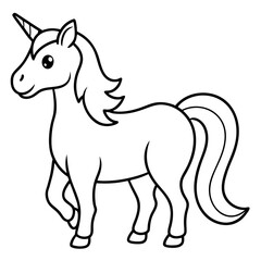 Minimalist Unicorn Line Art Vector