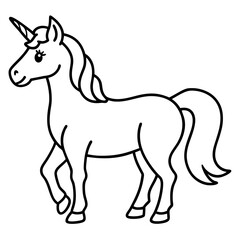 Minimalist Unicorn Line Art Vector
