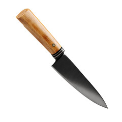 3d Render Of A Kitchen Knife With Wooden Handle