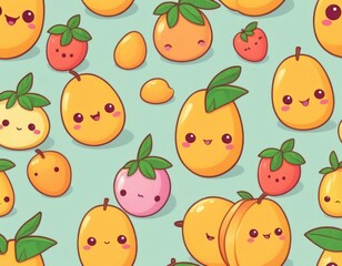 Kawaii Fruit Pattern