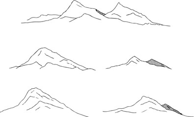 A set of Linear vector mountains