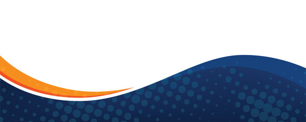 Abstract Wave Banner with Blue and Orange Accents