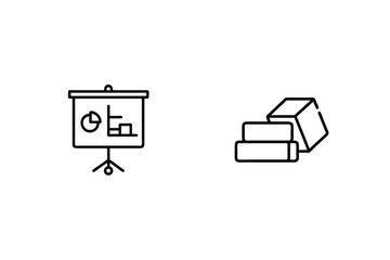 Business Data Presentation With Graph Chart And Growing Cube Box Concept Icon