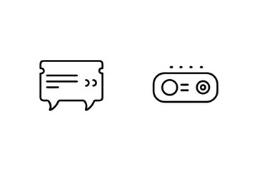 Social Media Engagement Line Icon Set With Camera Symbol On White Backdrop