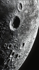 Space photography of the surface of the moon